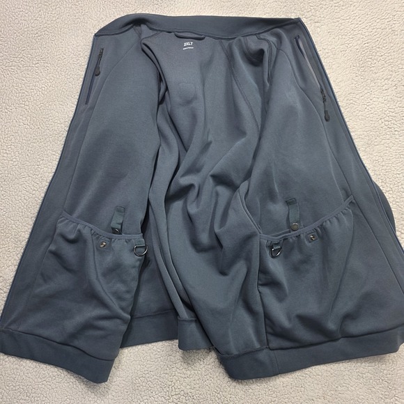 Apple Full Zip Jacket Size 2XLT Apple Logo Employee Blue Coat Zip Pockets - Picture 12 of 16